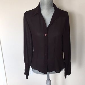 Pinoducci brown bottom down shirt